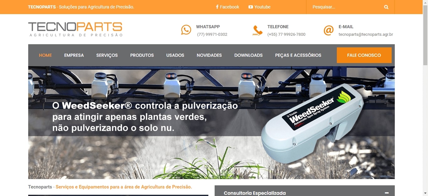 Criação de site para empresas de agricultura de precisão.
