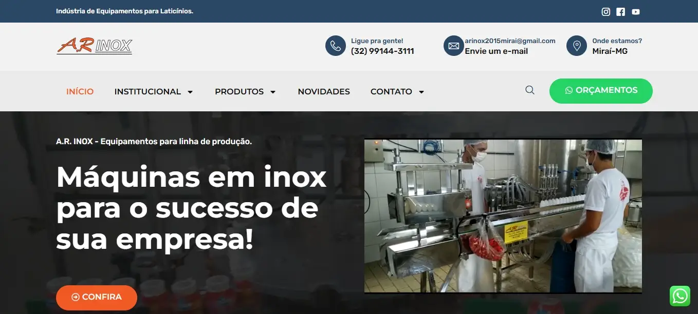 Criação de sites para Indústrias